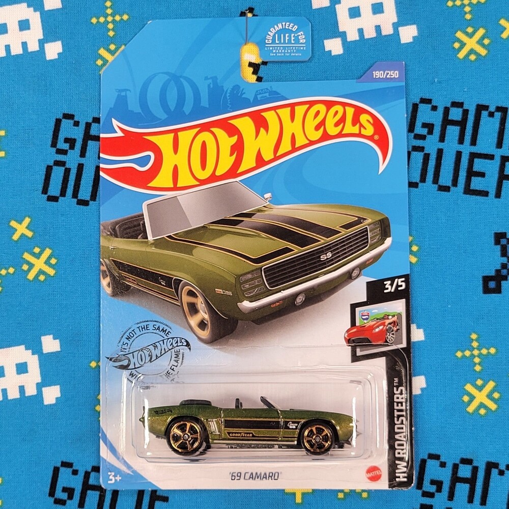 Hot Wheels '69 Green Camaro 2017 3/5 190/250 HW Roadsters 1:64 NOC